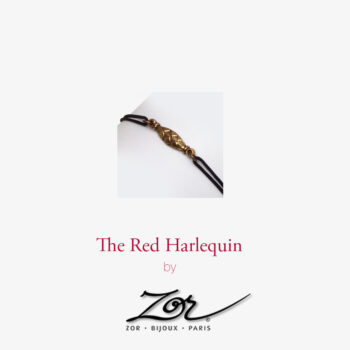 Bracelet Homme avec lacet réglable losange Noir inspiré de The Red Harlequin (TRH) par Zor made in france