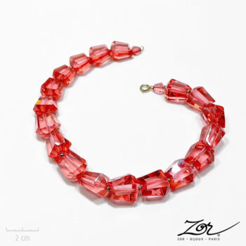 Déstockage: collier vintage en résine rose. Pop Art - Zor Paris 2